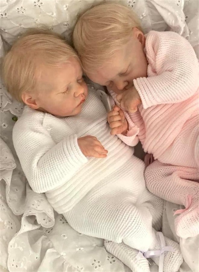 Anano Reborn Baby Dolls Twins Boy and Girl, 18Inch Realistic Baby Dolls Silicone Full Body, Full Silicone Babys Doll, Newborn Real Life Babys Doll Reborn Twin with Accessories - Image 3